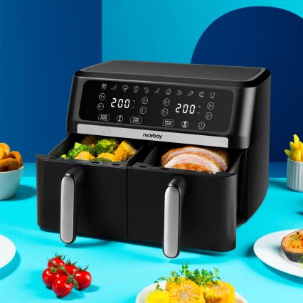 Niceboy AirFryer DUO - Fritadeira dupla de ar quente 9 l 2400W/230V