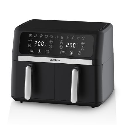 Niceboy AirFryer DUO - Fritadeira dupla de ar quente 9 l 2400W/230V