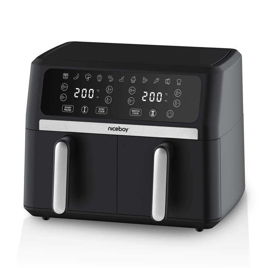 Niceboy AirFryer DUO - Fritadeira dupla de ar quente 9 l 2400W/230V
