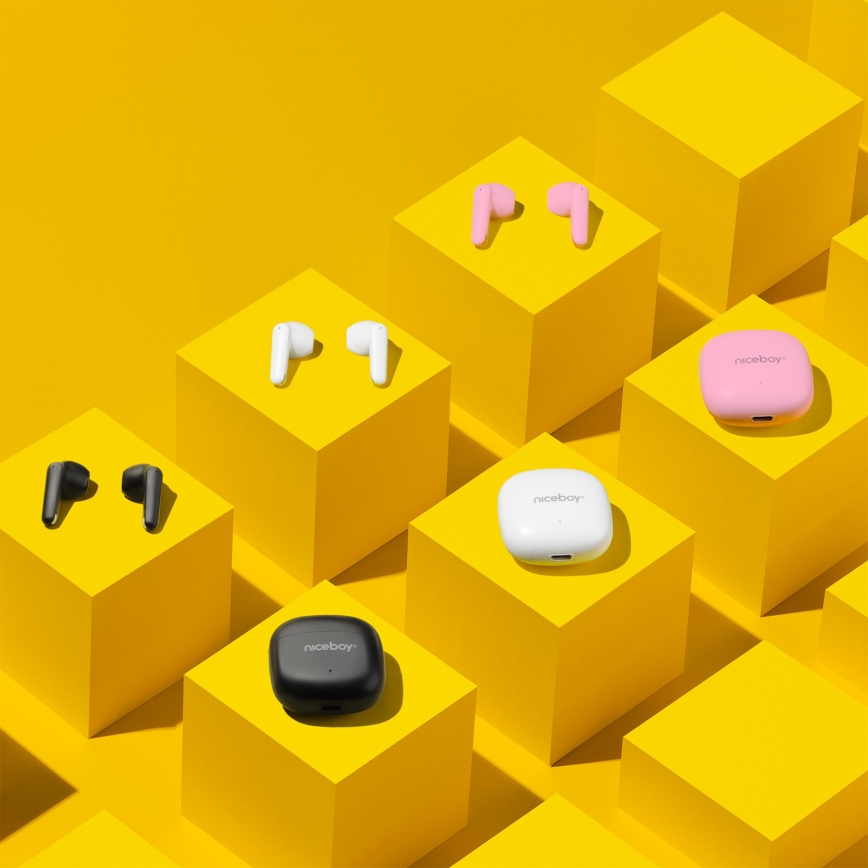 Niceboy Beans 4 POP - Auriculares sem fios 200 mAh + 2x 30 mAh IPX4 preto