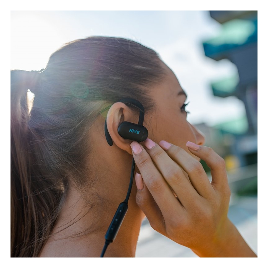 Niceboy HIVE sport 2 - Auscultadores desportivos com microfone, IPX5, pretos