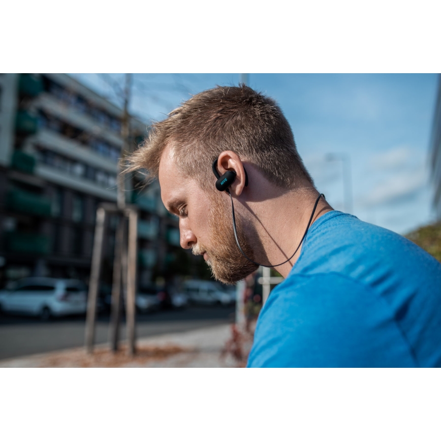 Niceboy HIVE sport 2 - Auscultadores desportivos com microfone, IPX5, pretos