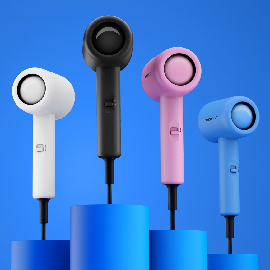 Niceboy ION AirSonic POP - Secador de cabelo 1400W/230V branco