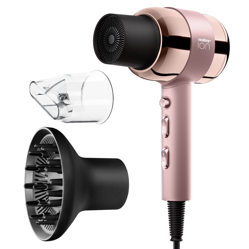 Niceboy ION AirSonic PRO - Secador de cabelo 2200W/230V rosa