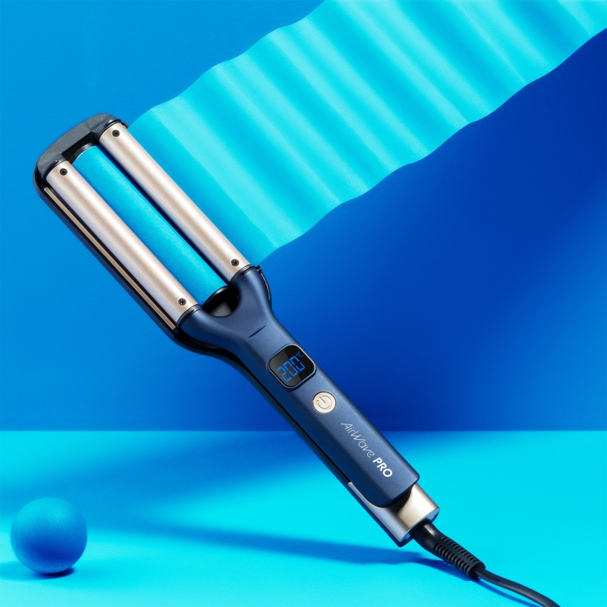 Niceboy ION AirWave PRO - Ferro de frisar triplo 100W/230V azul