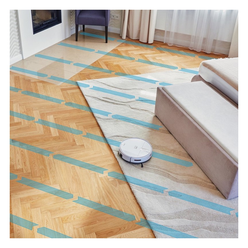 Niceboy ION Charles i4 - Aspirador robô inteligente 2 em 1 4400 mAh Wi-Fi branco + controlo remoto