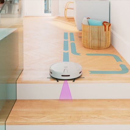 Niceboy ION Charles i4 - Aspirador robô inteligente 2 em 1 4400 mAh Wi-Fi branco + controlo remoto