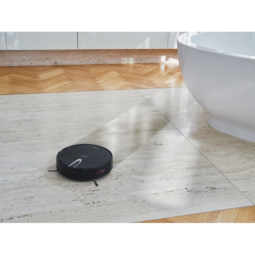 Niceboy ION Charles i4 - Aspirador robô inteligente 2 em 1 4400 mAh Wi-Fi preto + comando à distância