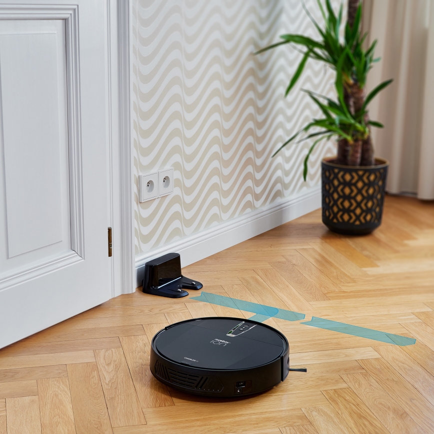 Niceboy ION Charles i4 - Aspirador robô inteligente 2 em 1 4400 mAh Wi-Fi preto + comando à distância