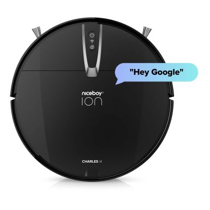 Niceboy ION Charles i4 - Aspirador robô inteligente 2 em 1 4400 mAh Wi-Fi preto + comando à distância