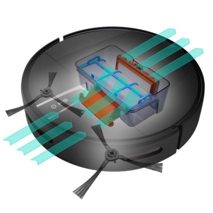 Niceboy ION Charles i4 - Aspirador robô inteligente 2 em 1 4400 mAh Wi-Fi preto + comando à distância