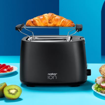 Niceboy ION Cruncher C1 - Torradeira com 2 espaços e assador 750W/230V preto