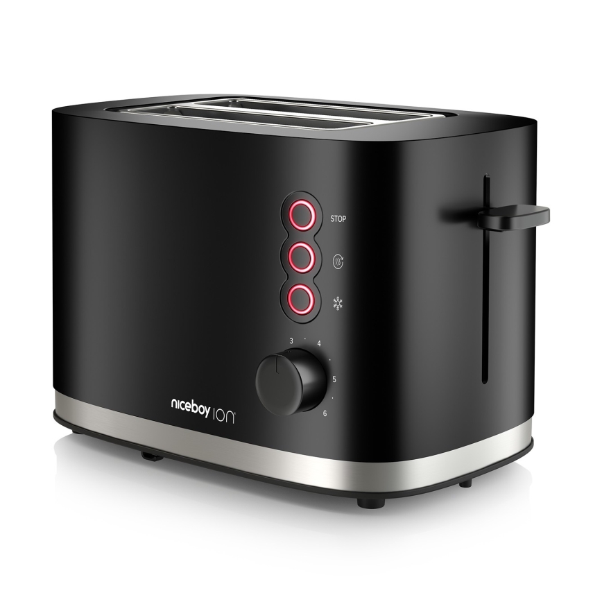 Niceboy ION Cruncher C3 - Torradeira com 2 espaços e assador 870W/230V preto
