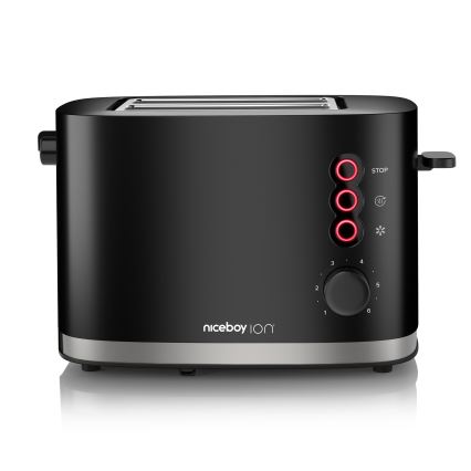 Niceboy ION Cruncher C3 - Torradeira com 2 espaços e assador 870W/230V preto
