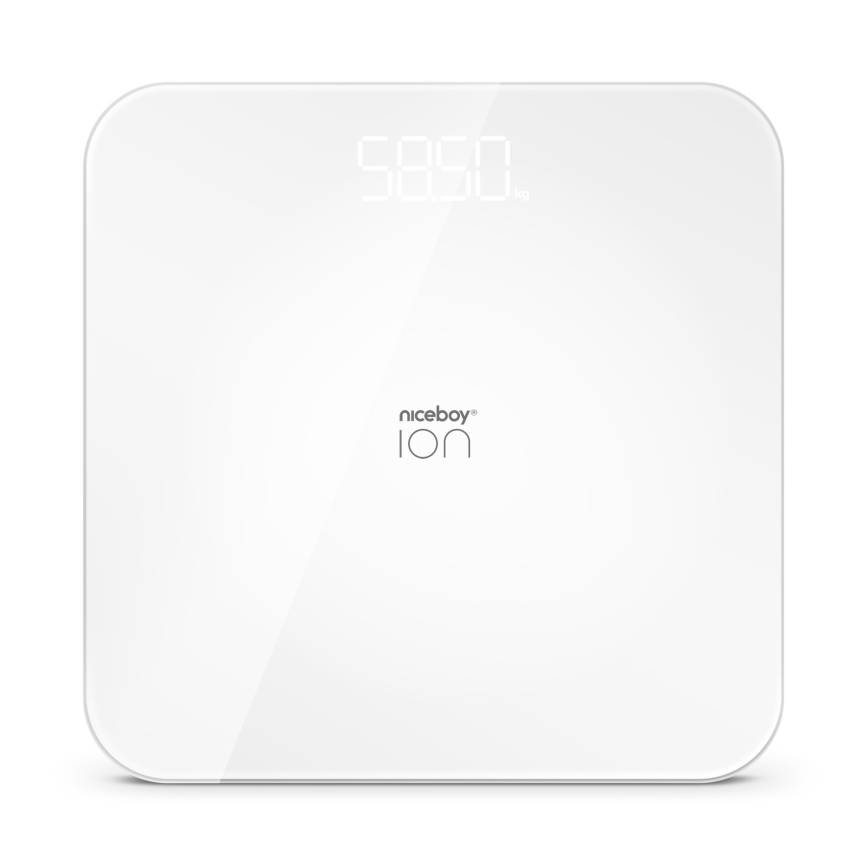 Niceboy ION FitScale - Balança digital pessoal 3xAAA branco