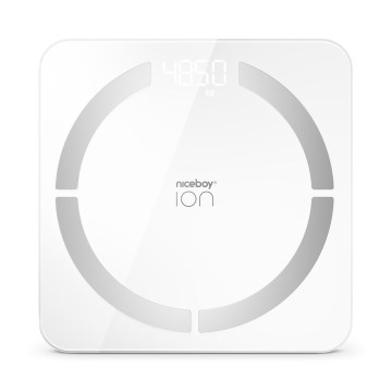Niceboy ION SmartScale - Balança pessoal digital inteligente 3xAAA branco