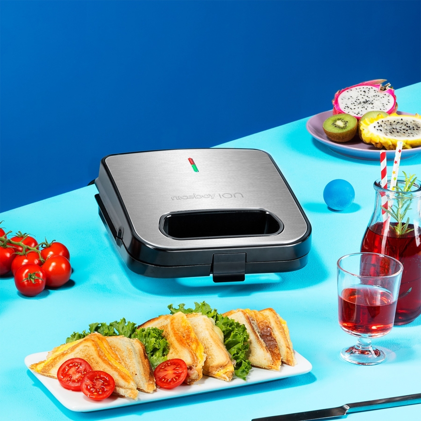 Niceboy ION Snacker S1 - Máquina de fazer sandes 750W/230V cromado mate/preto