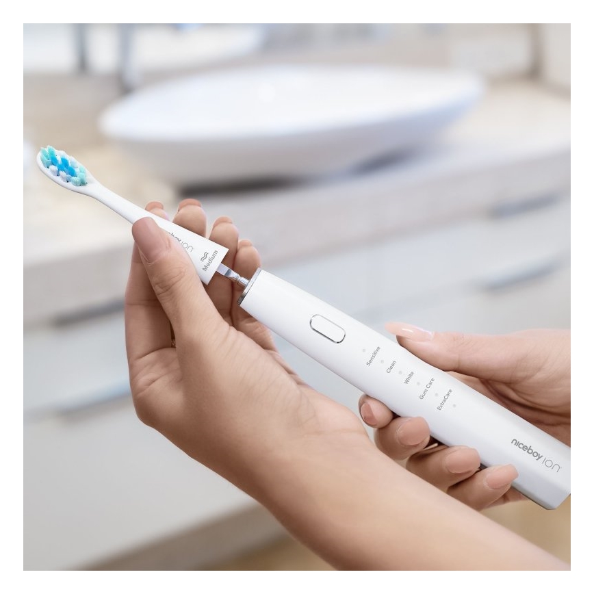 Niceboy ION Sonic Duo Pack - CONJUNTO 2x Escovas de dentes sónica IPX7 preto + branco