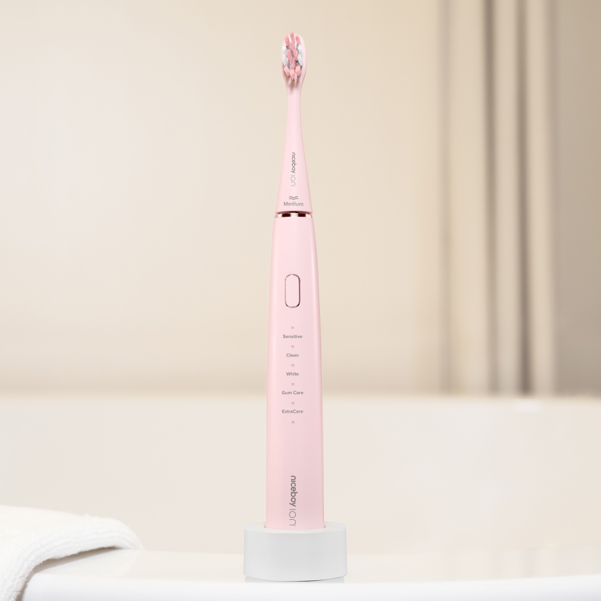 Niceboy ION Sonic - Escova de dentes sónica IPX7 rosa
