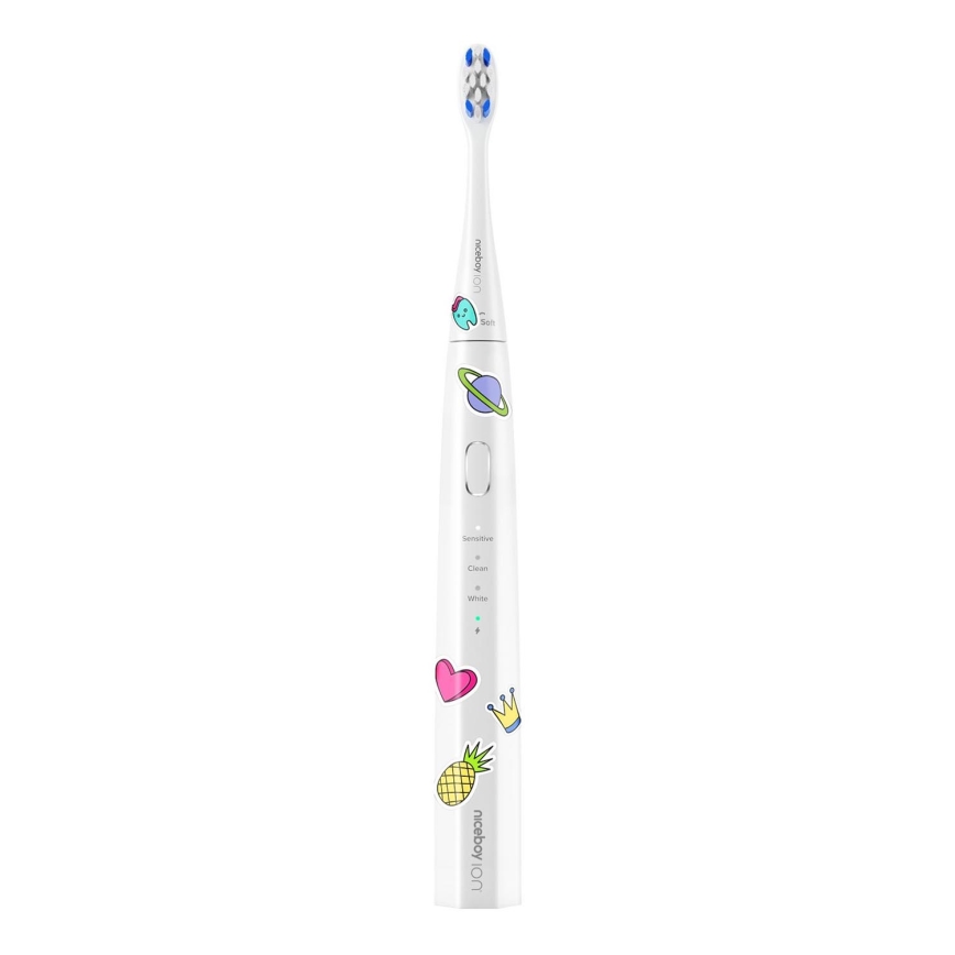 Niceboy ION Sonic Kids - Escova de dentes sônica infantil 500 mAh IPX7 branca