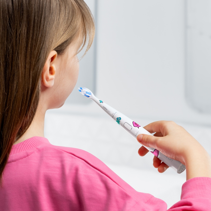 Niceboy ION Sonic Kids - Escova de dentes sônica infantil 500 mAh IPX7 branca