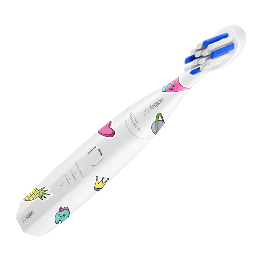Niceboy ION Sonic Kids - Escova de dentes sônica infantil 500 mAh IPX7 branca