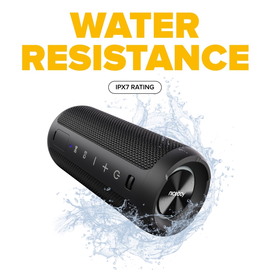 Niceboy Orion - Coluna sem Fios LED com Microfone 24W/2200 mAh IPX7 preta