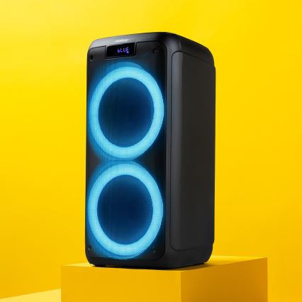 Niceboy PARTY Boss 2 - Coluna sem fios LED com microfone e função powerbank 200W/4500 mAh + comando à distância