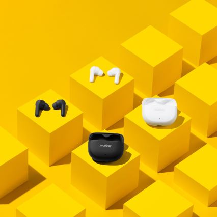 Niceboy Pins 4 - Auscultadores sem fios com ANC 400 mAh + 2x 50 mAh IPX4 preto