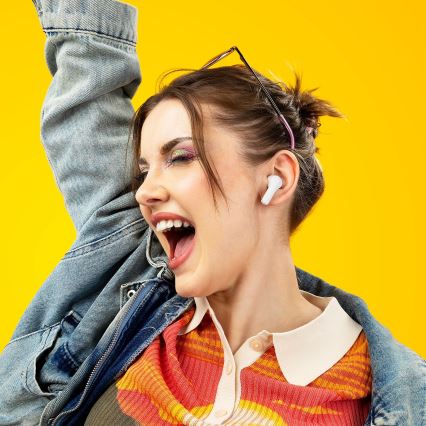 Niceboy Pins 4 - Auscultadores sem fios com ANC 400 mAh + 2x 50 mAh IPX4 branco