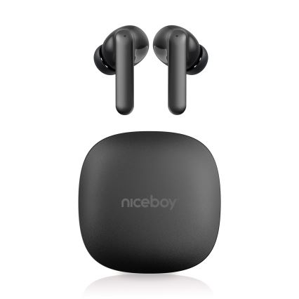 Niceboy Pins 4 PRO - Auscultadores sem fios com ANC 380 mAh + 2x 35 mAh IP54 preto