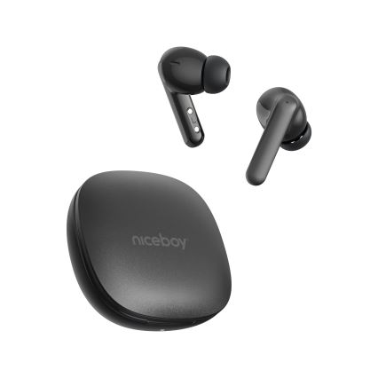 Niceboy Pins 4 PRO - Auscultadores sem fios com ANC 380 mAh + 2x 35 mAh IP54 preto