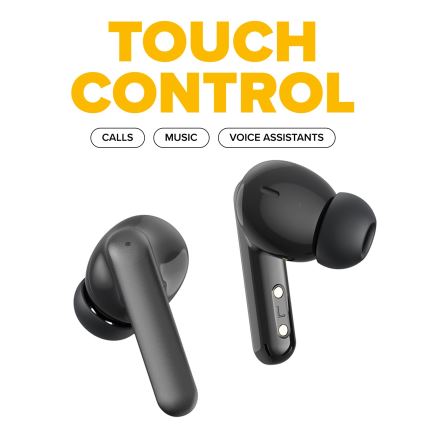 Niceboy Pins 4 PRO - Auscultadores sem fios com ANC 380 mAh + 2x 35 mAh IP54 preto