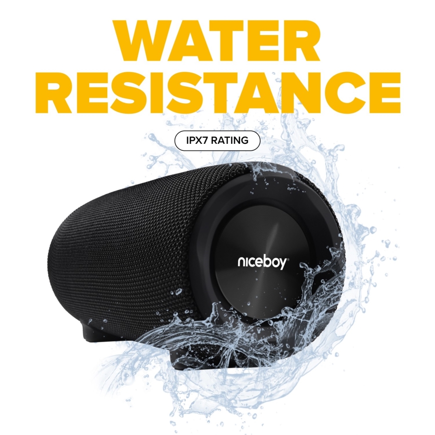Niceboy Titan 4 - Coluna LED sem fios com microfone e power bank 50W/4000 mAh IPX7 preto