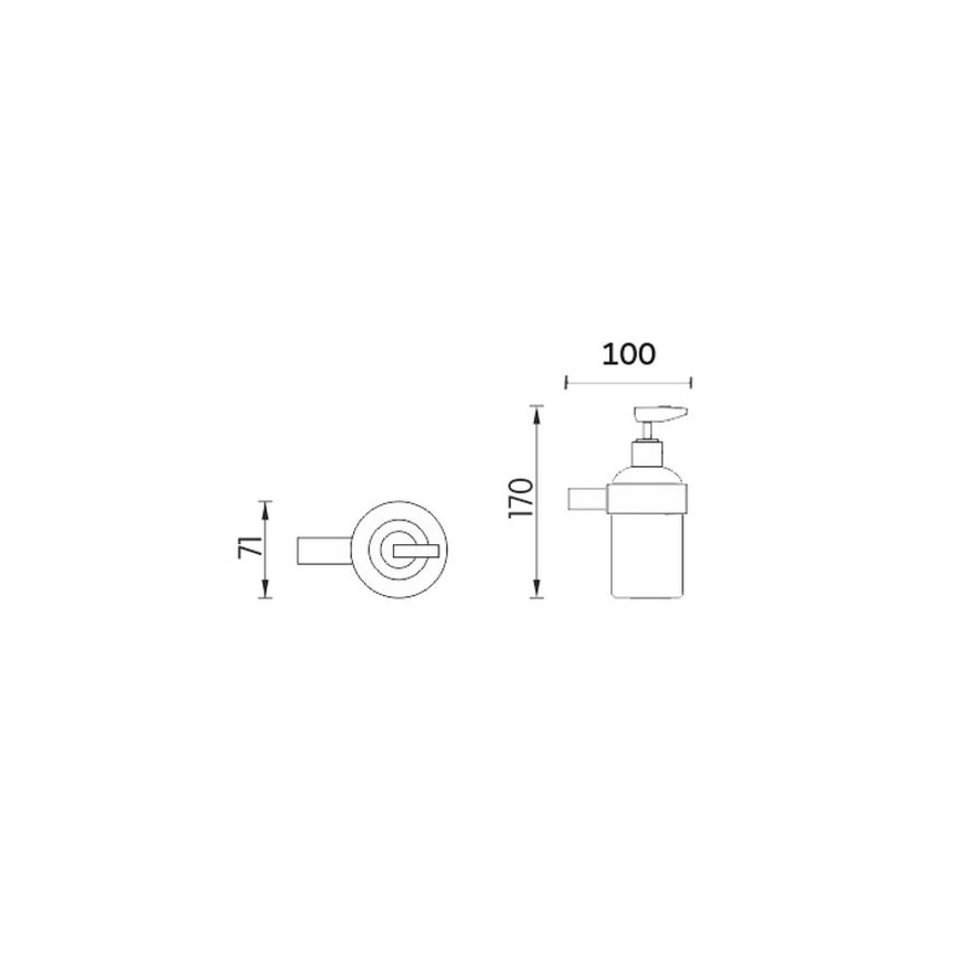 NIMCO BR 11031C-26 - Distribuidor de sabão para parede BORMO 180 mm mate copo/cromado brilhante