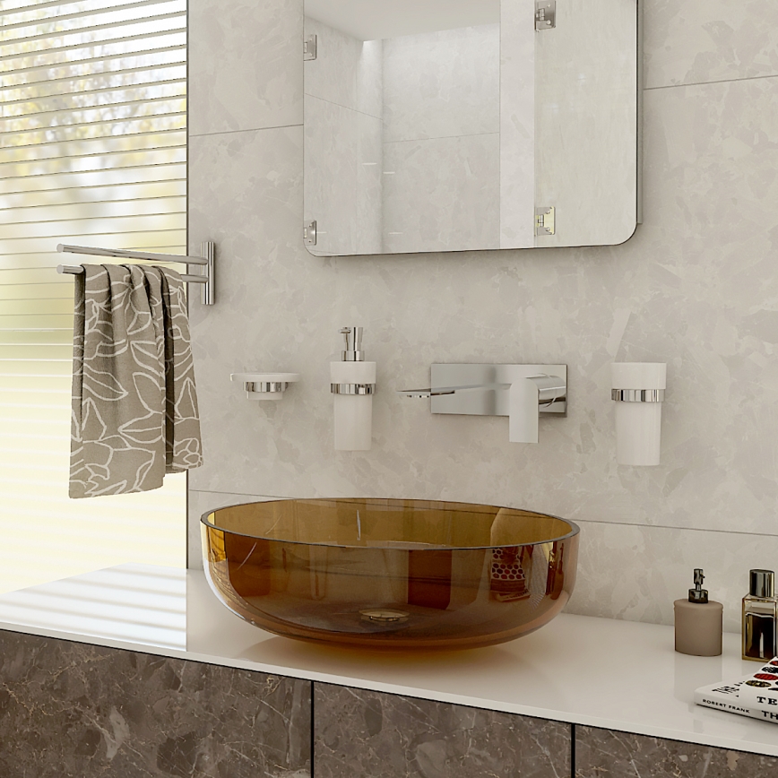 NIMCO BR 11031KN-26 - Distribuidor de sabão para parede BORMO 300 mm branco/cromado brilhante