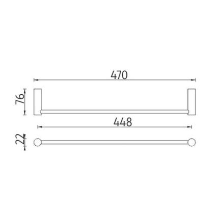 NIMCO BR 11046-26 - Suporte de parede para toalha BORMO 47 cm cromado brilhante