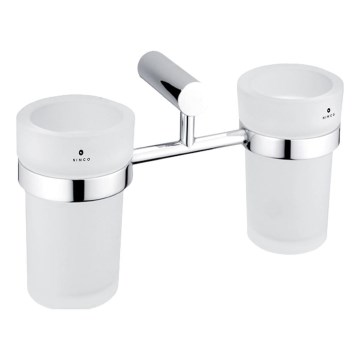 NIMCO BR 11058DW-26 - Suporte de parede para escovas de dentes BORMO vidro fosco/cromado brilhante