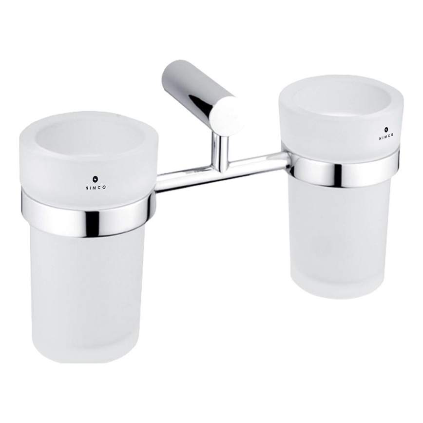 NIMCO BR 11058DW-26 - Suporte de parede para escovas de dentes BORMO vidro fosco/cromado brilhante