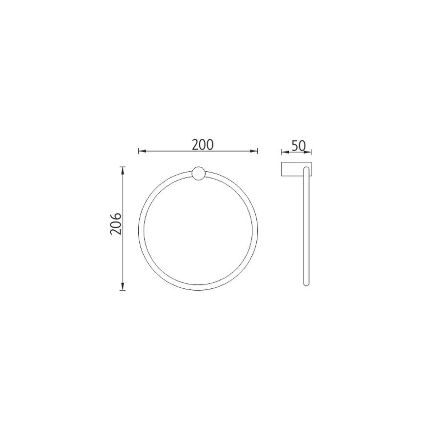 NIMCO BR 11060L-26 - Suporte de parede para toalha BORMO diâmetro 20 cm cromado brilhante