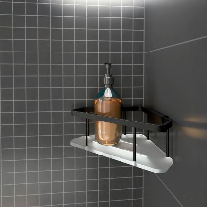 NIMCO Ki-14003-B-90 - Prateleira de parede para duche KIBO mate preto/branco