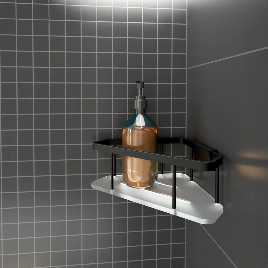 NIMCO Ki-14003-B-90 - Prateleira de parede para duche KIBO mate preto/branco