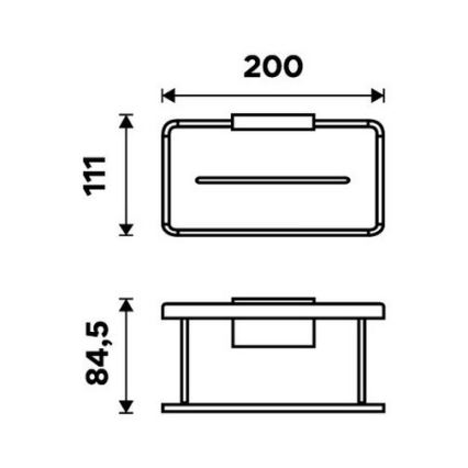 NIMCO Ki-14015-B-90 - Prateleira de parede para duche KIBO mate preto/branco