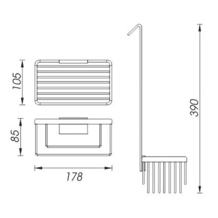 NIMCO Ki 14015H-26 - Prateleira de parede para duche KIBO cromado brilhante