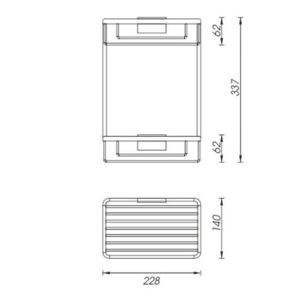 NIMCO Ki 14017D-26 - Prateleira de parede para chuveiro com dois níveis KIBO cromado brilhante