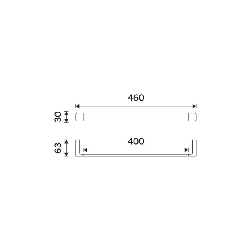 NIMCO MA 29046-26 - Suporte de parede para toalha MAYA 46 cm cromado brilhante