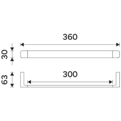 NIMCO MAC 29035-90 - Suporte de parede para toalha MAYA 36 cm mate preto