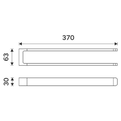 NIMCO MAC 29098-90 - Suporte de parede para toalha MAYA 37 cm mate preto
