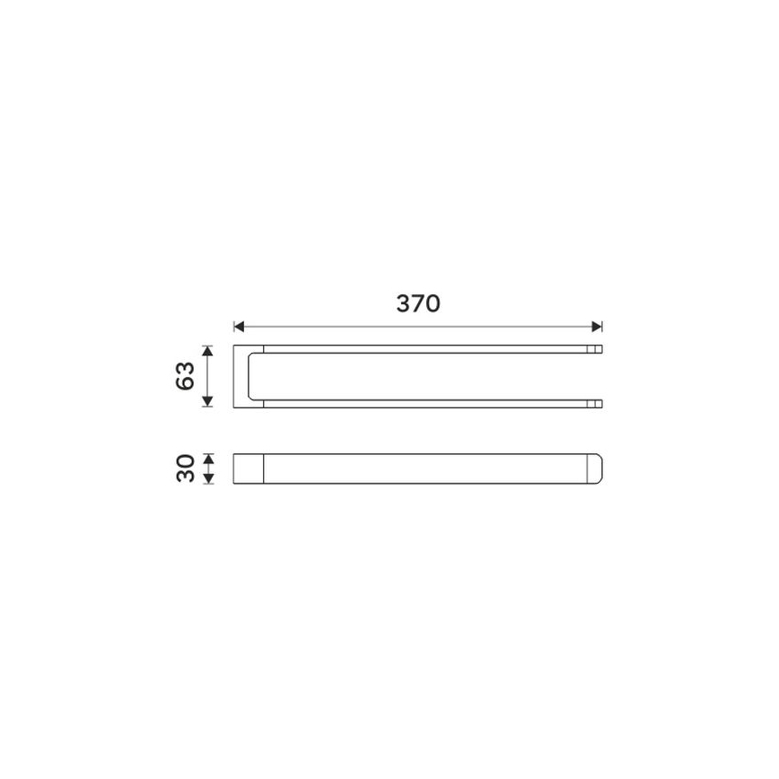 NIMCO MAC 29098-90 - Suporte de parede para toalha MAYA 37 cm mate preto