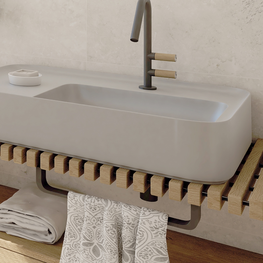 NIMCO NKC 30046-90 - Suporte de parede para toalha NIKAU 49 cm mate preto